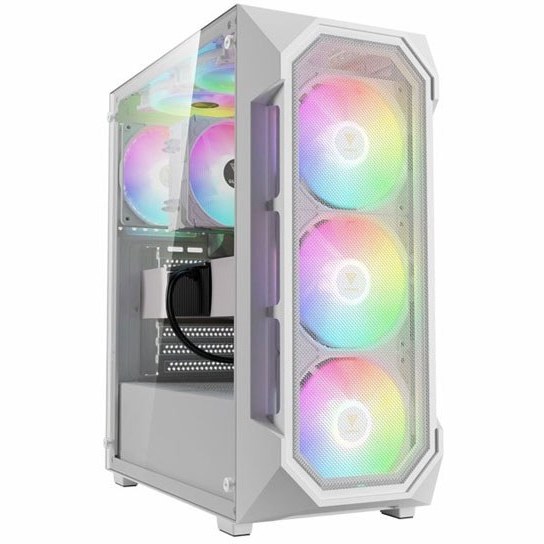 کیس کامپیوتر گیم دیاس مدل Aura GC1 Elite ARGB Mid Tower سفید