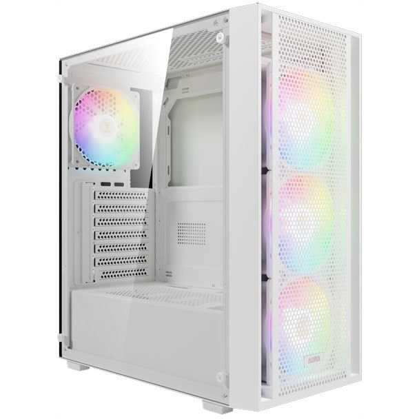 کیس کامپیوتر گیم دیاس Aura GC2 Elite ARGB Mid Tower سفید