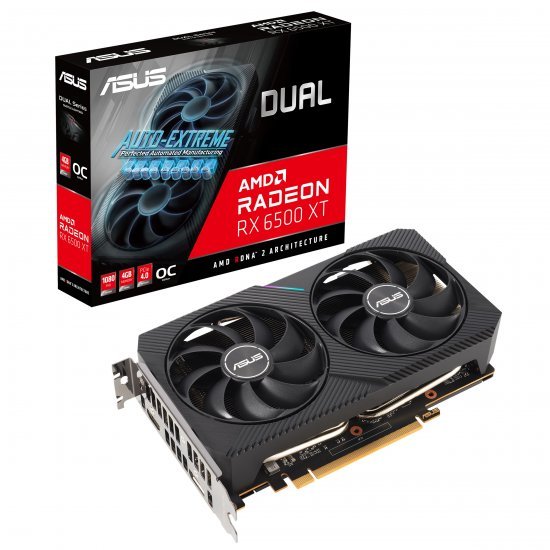 کارت گرافیک ایسوس مدل ASUS RX 6500 XT 4GB OC DUAL GAMING 