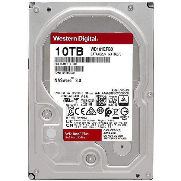 هارد دیسک اینترنال وسترن دیجیتال Red Plus NAS مدل WD101EFBX ظرفیت 10 ترابایت