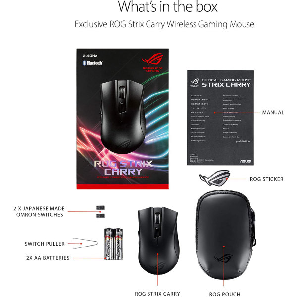 ماوس بی سیم مخصوص بازی ایسوس مدل Rog Strix Carry