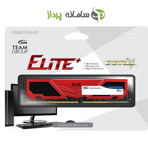 رم دسکتاپ DDR4 تک کاناله 3200 مگاهرتز CL22 تیم گروپ مدل ELITE PLUS ظرفیت 32 گیگابایت