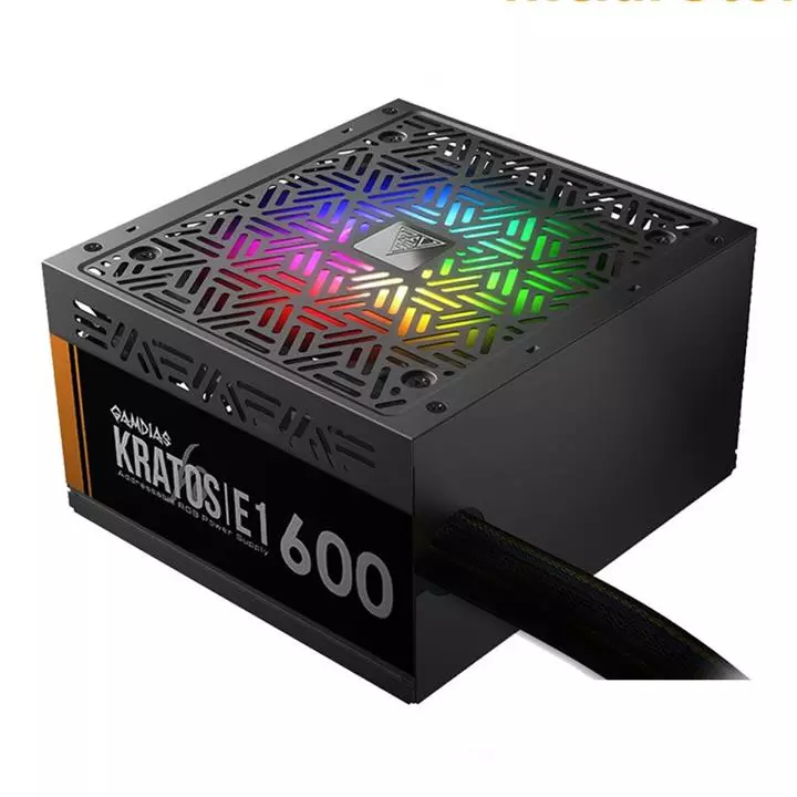 منبع تغذیه کامپیوتر گیمدیاس مدل KRATOS E1-600 80 Plus White توان 600 وات